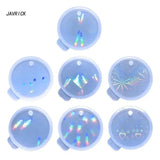 7Pcs Round Resin Molds Silicone, Circle Ornaments Resin Mold