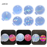 7Pcs Round Resin Molds Silicone, Circle Ornaments Resin Mold