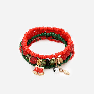 Beaded Bohemian Multi-layer Bracelet Vintage Metal Hand Pendant Jewelry Gift