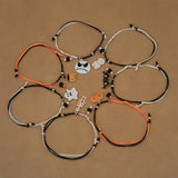 7Pcs Halloween String Bracelets Alloy Charm Adjustable Bang