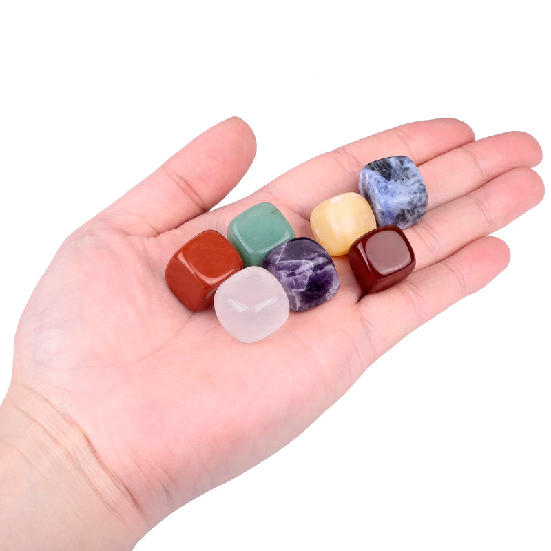 7 Chakra Crystal Palm Stones Set
