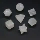 7Pcs Natural Stone Platonic Solids Octahedron Home Ornament for Office Decor