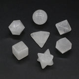 7Pcs Natural Stone Platonic Solids Octahedron Home Ornament for Office Decor