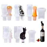 7Pcs Stopper Resin Mold Wine Bottle Stopper DIY Crystal Epoxy Molds