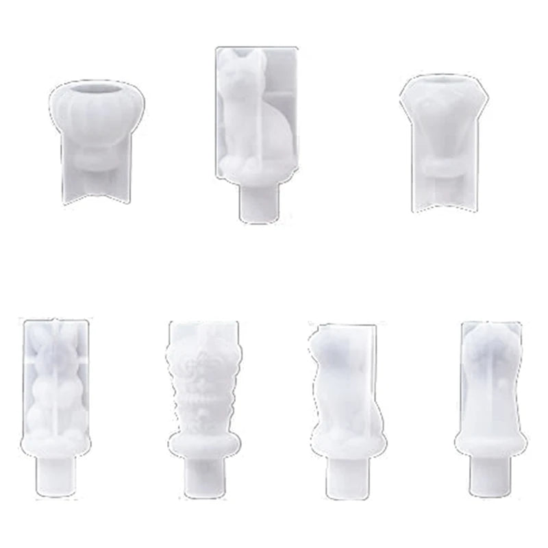 7Pcs Resin Mold Wine Bottle Stopper DIY Epoxy Casting Molds Silicone Mold