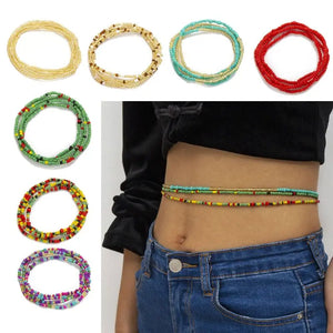 7Pcs Bikini Beaded Belly Waist Chain Body Jewelry