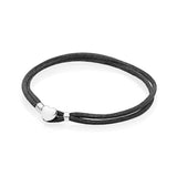 Silver Pendant Bracelet Purple Pink Double Leather Rope Bracelet