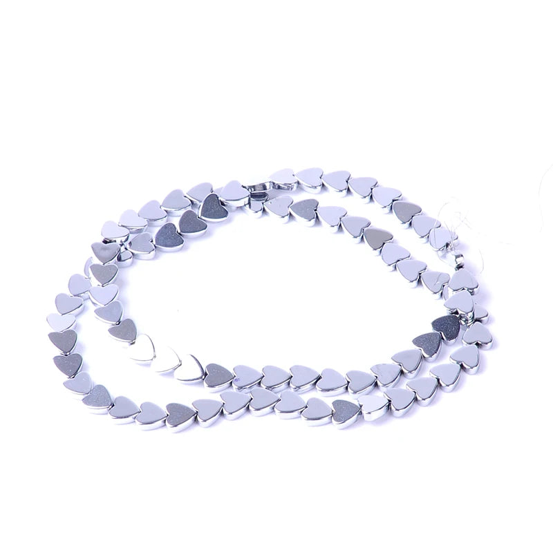 7colors Natural Stone Hematite Beads Heart Beads for DIY Jewelry Making