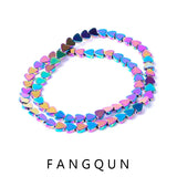 7colors Natural Stone Hematite Beads Heart Beads for DIY Jewelry Making