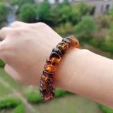 Vintage Natural Amber Bracelet Women Irregular Beads Jewelry
