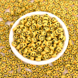 7mm 100pcs Yellow Smiley Face Beads Acrylic Beads DIY Bracelets
