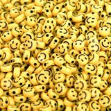 7mm 100pcs Yellow Smiley Face Beads Acrylic Beads DIY Bracelets