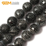 7mm-14mm Dream Fire Dragon Veins Agates Faceted Round Shape Loose Beads