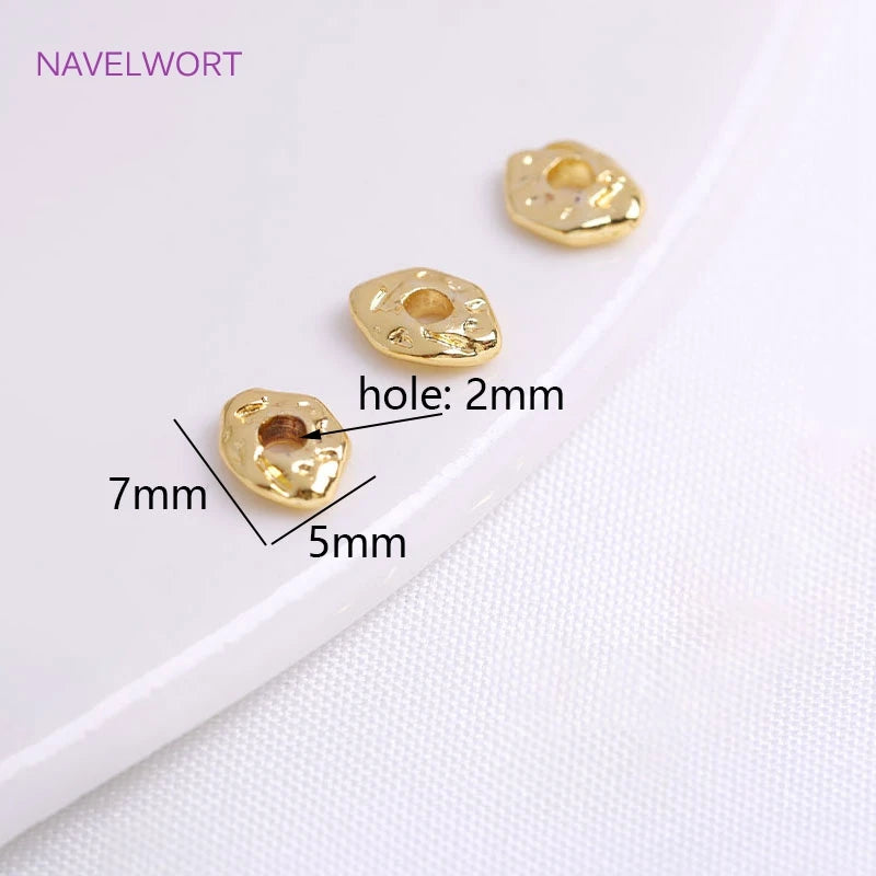 7mm*5mm Brass Beads 18K Plating Spacer Beads For Bracelet Necklace