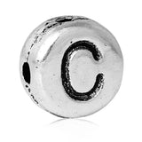 7mm A to N Letter Spacer Beads DIY Bracelets Jewelry Findings