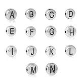 7mm A to N Letter Spacer Beads DIY Bracelets Jewelry Findings