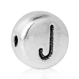 7mm A to N Letter Spacer Beads DIY Bracelets Jewelry Findings