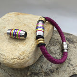 7mm Big Hole Stainless Steel Colorful Cylinder Spacer Beads for Bracelet Making