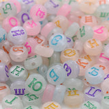 7mm Mixed Letter Acrylic Beads Round Flat Loose Beads for Jewelry Making