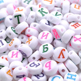 7mm Mixed Letter Acrylic Beads Round Flat Loose Beads for Jewelry Making
