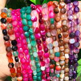 7mm Faceted Striped Agates Spacer Beads Natural Stone Loose Beads