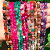7mm Faceted Striped Agates Spacer Beads Natural Stone Loose Beads
