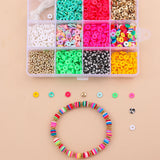 7mm Flat Round Polymer Clay Disc Heishi Beads Spacer DIY Jewelry Making 1Box