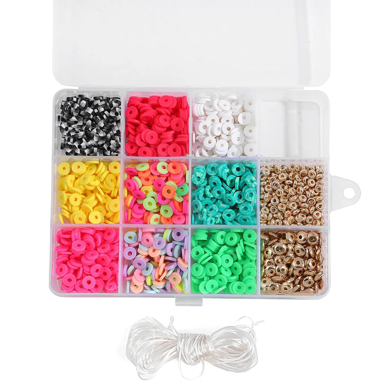 7mm Flat Round Polymer Clay Disc Heishi Beads Spacer DIY Jewelry Making 1Box