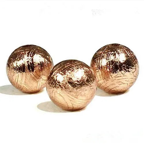 7mm Gibeon Iron Meteorite Moldavite Round Bead