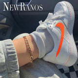 7mm Gold Cuban Link Chain Anklet Stainless Steel Ankle Bracelet