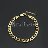 7mm Gold Cuban Link Chain Anklet Stainless Steel Ankle Bracelet
