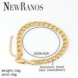 7mm Gold Cuban Link Chain Anklet Stainless Steel Ankle Bracelet