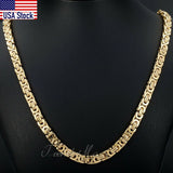 7mm Flat Byzantine Link Necklace Stainless Steel Heavy Jewelry