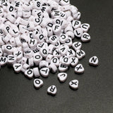 7mm Mixed Letter Acrylic Beads Love Heart Spacer Flat Alphabet Beads