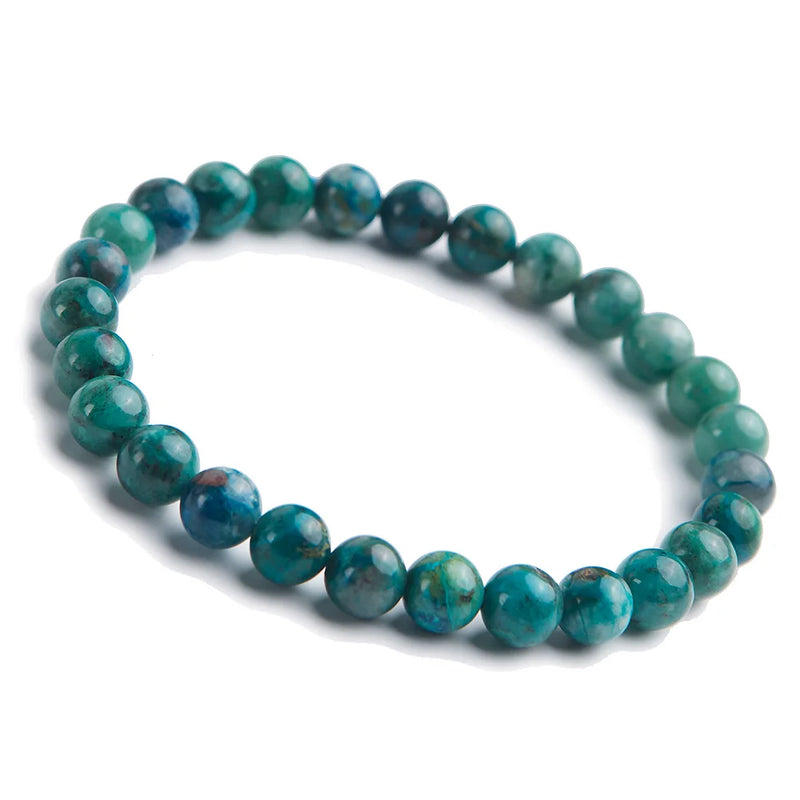 7mm Natural Malachite Chrysocolla Bracelet Healing Gift Crystal Gemstone
