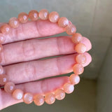 7mm Moonstone Bracelet Love Beauty Luck Gift Crystal Orange Light Beads Jewelry