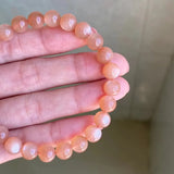 7mm Moonstone Bracelet Love Beauty Luck Gift Crystal Orange Light Beads Jewelry