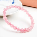 7mm Rose Quartz Bracelet Luck Love Madagascar Beads Stretch Strands AAAAA