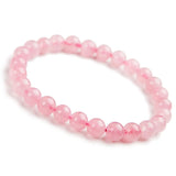 7mm Rose Quartz Bracelet Luck Love Madagascar Beads Stretch Strands AAAAA