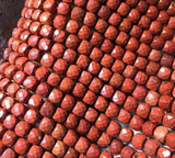 7mm Red Agate Cube Beads for Bracelet Making