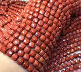 7mm Red Agate Cube Beads for Bracelet Making