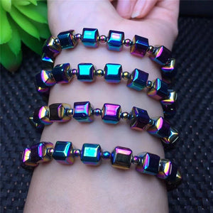 7mm Spring Chain Natural Stone Bracelet Copper Elastic