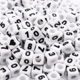 7mm Square Numerals Acrylic Beads Alphabet Spacer for Jewelry Making DIY