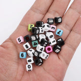 7mm Square Numerals Acrylic Beads Alphabet Spacer for Jewelry Making DIY