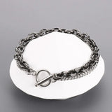 7mm Stainless Steel Double-Style Chains Bracelet for Men Women
