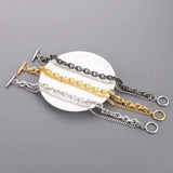 7mm Stainless Steel Double-Style Chains Bracelet for Men Women