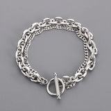 7mm Stainless Steel Double-Style Chains Bracelet for Men Women
