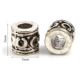 7mm Vintage Spacer Beads Antique Silver Loose Metal Beads, 100PCs