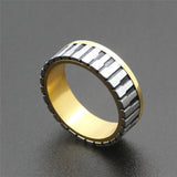 7mm Piano Keyboard Wedding Band Ring Unisex Sizes 5-10