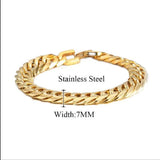 7mm Titanium Steel Safety Woven Bracelet Chain Men Women Hand Jewelry